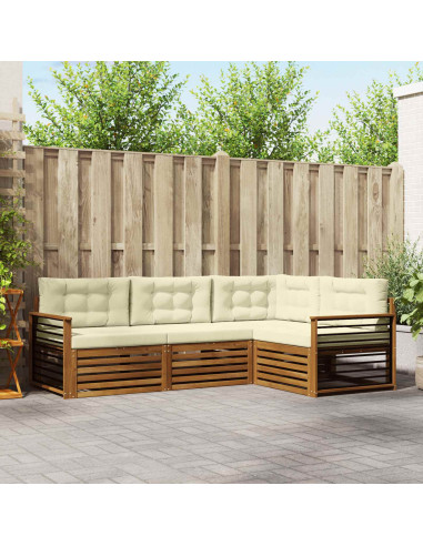 Set di divani con cuscino 4 pcs Naturale e Crema