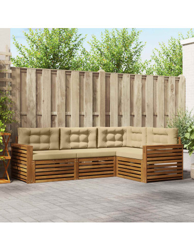 Set di divani con cuscino 4 pcs Naturale e Beige