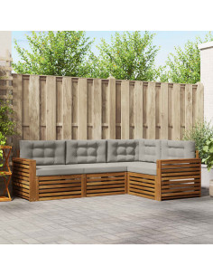 Set di divani con cuscino 13 pcs Grigio Naturale e Chiaro