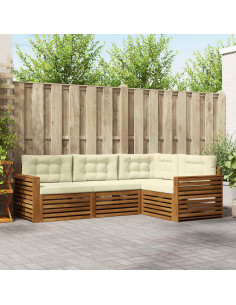 Set di divani con cuscino 4 pcs Naturale e Crema