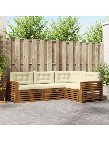 Set di divani con cuscino 4 pcs Naturale e Crema