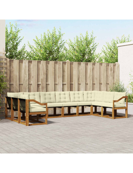 Set di divani con cuscino 10 pcs Naturale e Crema