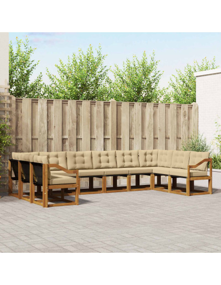 Set di divani con cuscino 10 pcs Naturale e Beige