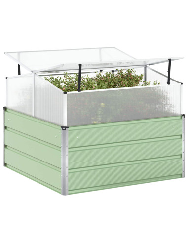 Fioriera Verde Pastello 100 x 100 x 77 cm Acciaio zincato