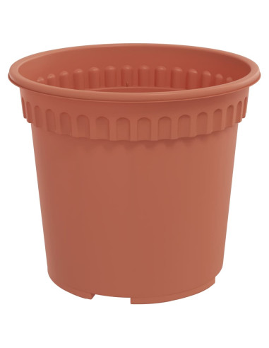 Vaso Rotondo per Fiori 6 pcs Rosso Mattone Ø 15 x 12 cm