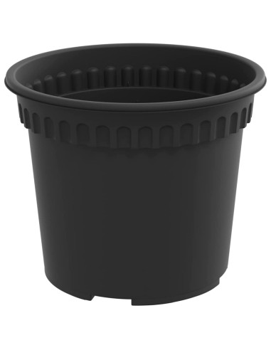 Vaso Rotondo per Fiori 6 pcs Nero Ø 12,5 x 10 cm Plastica
