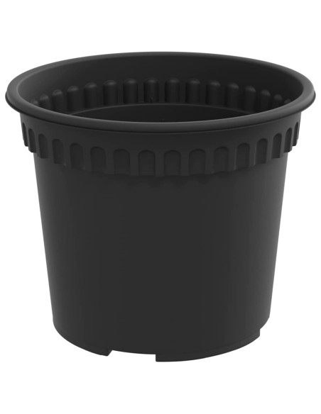 Vaso Rotondo per Fiori 6 pcs Nero Ø 12,5 x 10 cm Plastica