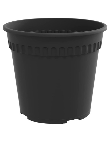 Vaso Rotondo per Fiori 6 pcs Nero Ø 19 x 16 cm Plastica