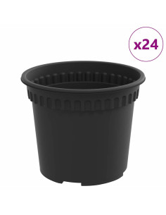 Vaso Rotondo per Fiori 24 pcs Nero Ø 12,5 x 10 cm Plastica 2
