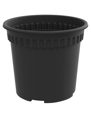 Vaso Rotondo per Fiori 24 pcs Nero Ø 15 x 12 cm Plastica