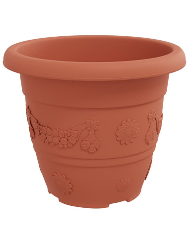 Vaso Rotondo per Fiori 6 pcs Rosso Mattone Ø 26 x 21.5 cm