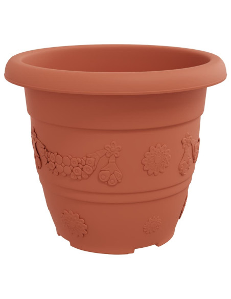 Vaso Rotondo per Fiori 6 pcs Rosso Mattone Ø 26 x 21.5 cm