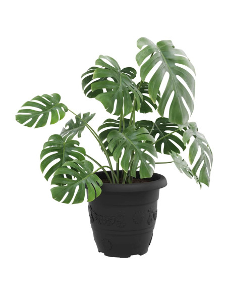 Vaso Rotondo per Fiori 6 pcs Nero Ø 26 x 21.5 cm Plastica