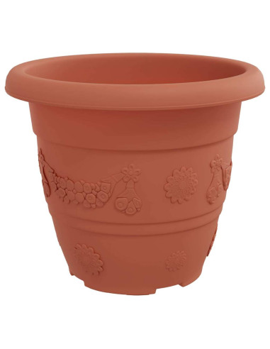 Vaso Rotondo per Fiori 24 pcs Rosso Mattone Ø 26 x 21.5 cm