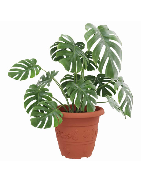 Vaso Rotondo per Fiori 24 pcs Rosso Mattone Ø 26 x 21.5 cm