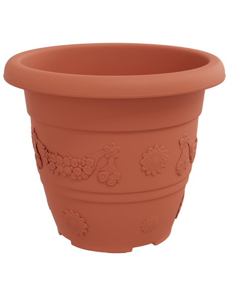 Vaso Rotondo per Fiori 24 pcs Rosso Mattone Ø 26 x 21.5 cm