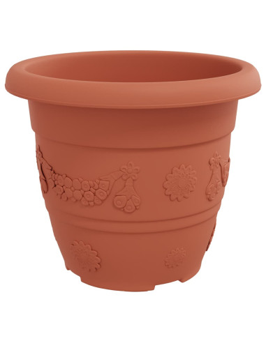 Vaso Rotondo per Fiori 24 pcs Rosso Mattone Ø 26 x 21.5 cm