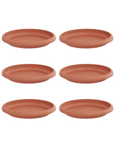 Vassoio Rotondo per Fiori 6 pcs Rosso Mattone Ø 14 x 2 cm 2