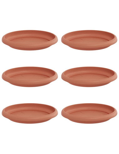 Vassoio Rotondo per Fiori 6 pcs Rosso Mattone Ø 14 x 2 cm