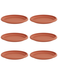 Vassoio Rotondo per Fiori 6 pcs Rosso Mattone Ø 17,5 x 2 cm 2