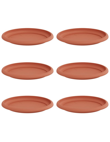 Vassoio Rotondo per Fiori 6 pcs Rosso Mattone Ø 17,5 x 2 cm