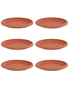 Vassoio Rotondo per Fiori 6 pcs Rosso Mattone Ø 19 x 2 cm 2