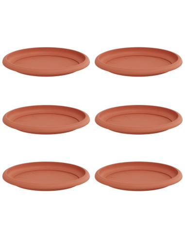 Vassoio Rotondo per Fiori 6 pcs Rosso Mattone Ø 19 x 2 cm
