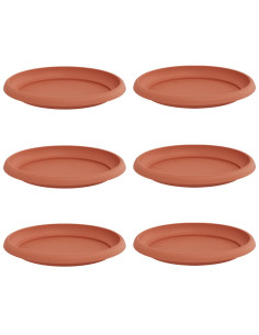 Vassoio Rotondo per Fiori 6 pcs Rosso Mattone Ø 21,5 x 2,5 cm 2