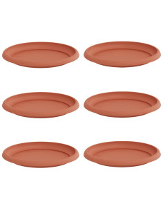 Vassoio Rotondo per Fiori 6 pcs Rosso Mattone Ø 23,5 x 2,5 cm 2