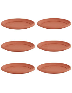 Vassoio Rotondo per Fiori 6 pcs Rosso Mattone Ø 27 x 2,5 cm 2