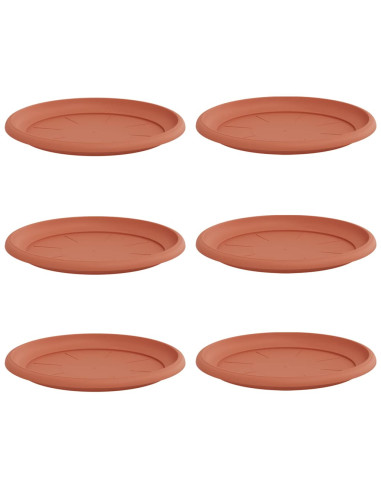 Vassoio Rotondo per Fiori 6 pcs Rosso Mattone Ø 27 x 2,5 cm