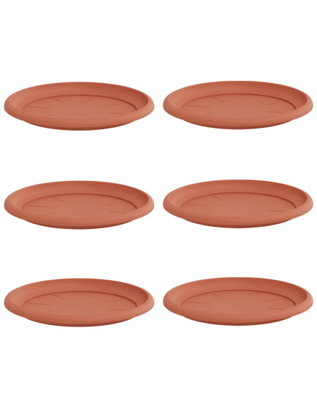 Vassoio Rotondo per Fiori 6 pcs Rosso Mattone Ø 27 x 2,5 cm