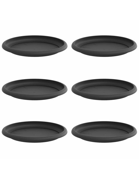 Vassoio Rotondo per Fiori 6 pcs Nero Ø 17,5 x 2 cm Plastica