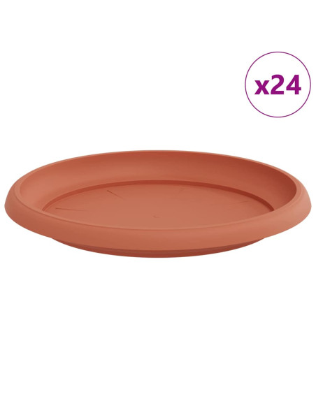 Vassoio Rotondo per Fiori 24 pcs Rosso Mattone Ø 21,5 x 2,5 cm