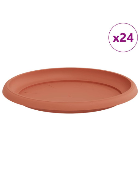 Vassoio Rotondo per Fiori 24 pcs Rosso Mattone Ø 23,5 x 2,5 cm