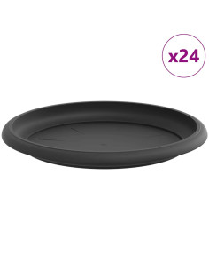 Vassoio Rotondo per Fiori 24 pcs Nero Ø 19 x 2 cm Plastica 2