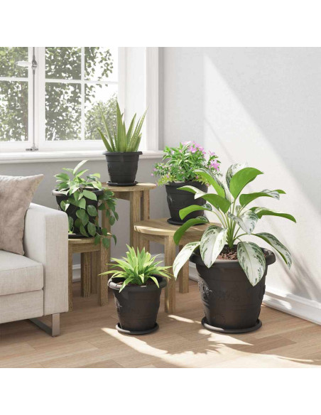 Vassoio Rotondo per Fiori 24 pcs Nero Ø 19 x 2 cm Plastica