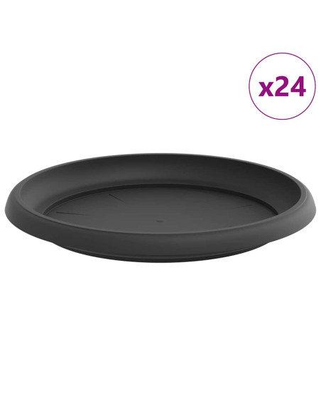 Vassoio Rotondo per Fiori 24 pcs Nero Ø 21,5 x 2,5 cm Plastica