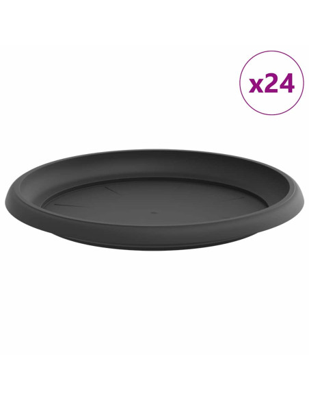Vassoio Rotondo per Fiori 24 pcs Nero Ø 23,5 x 2,5 cm Plastica