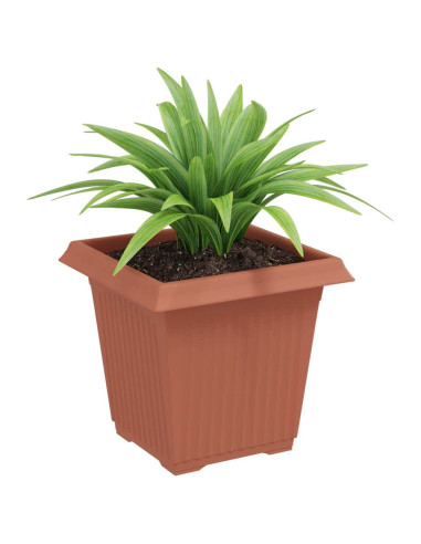 Vaso quadrato per fiori 6 pcs Rosso Mattone 16 x 16 x 14 cm