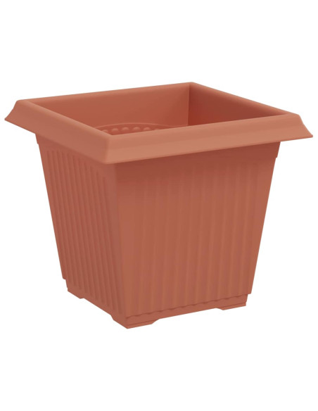 Vaso quadrato per fiori 6 pcs Rosso Mattone 16 x 16 x 14 cm