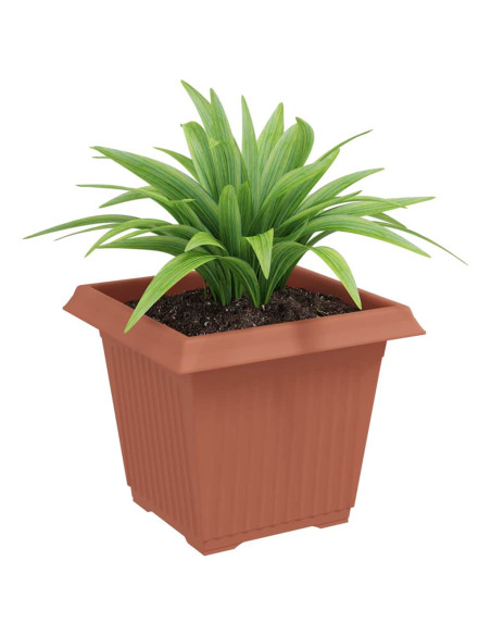 Vaso quadrato per fiori 6 pcs Rosso Mattone 20 x 20 x 16 cm