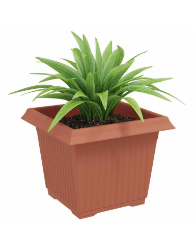 Vaso quadrato per fiori 6 pcs Rosso Mattone 23 x 23 x 17,5 cm