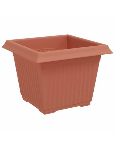 Vaso quadrato per fiori 6 pcs Rosso Mattone 23 x 23 x 17,5 cm