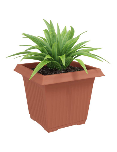 Vaso quadrato per fiori 6 pcs Rosso Mattone 28,5 x 28,5 x 22 cm