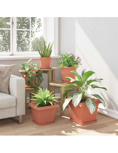 Vaso quadrato per fiori 6 pcs Rosso Mattone 28,5 x 28,5 x 22 cm