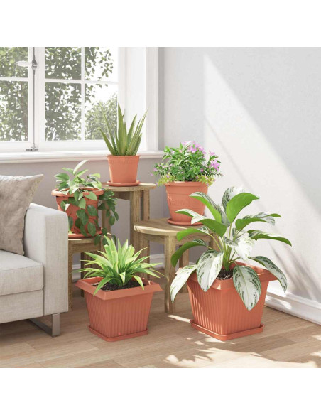 Vaso quadrato per fiori 6 pcs Rosso Mattone 28,5 x 28,5 x 22 cm