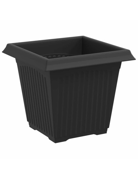 Vaso quadrato per fiori 6 pcs Nero 16 x 16 x 14 cm Plastica