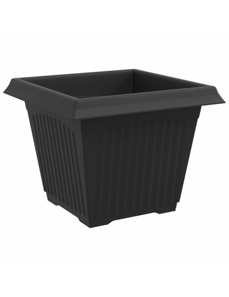 Vaso quadrato per fiori 6 pcs Nero 28,5 x 28,5 x 22 cm Plastica