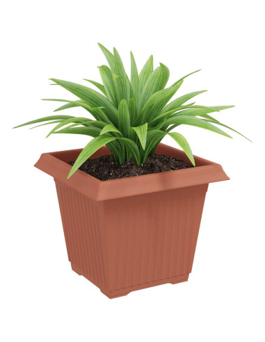 Vaso quadrato per fiori 24 pcs Rosso Mattone 20 x 20 x 16 cm